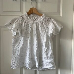 House of Harlow White Eyelet Blouse